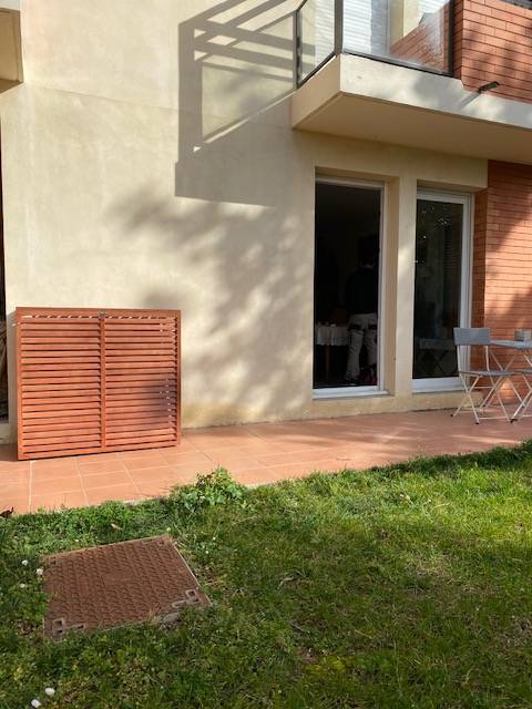 Installation clim console MITSUBISHI et cache groupe extérieur bois à Aix en Provence